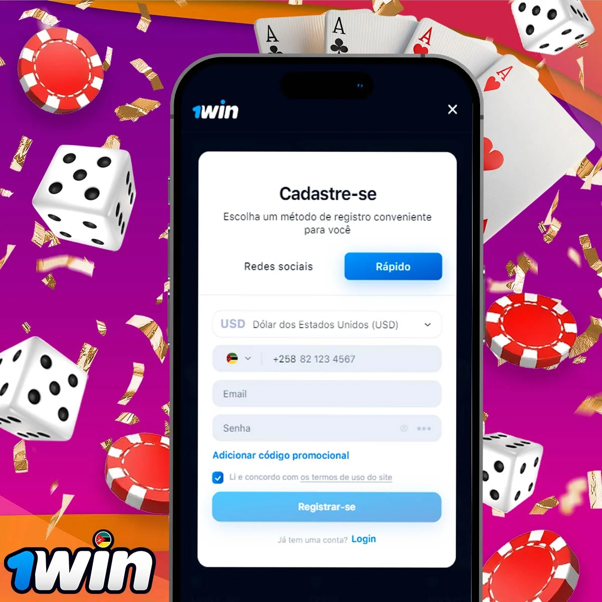 Informações sobre como começar a jogar no 1Win Casino