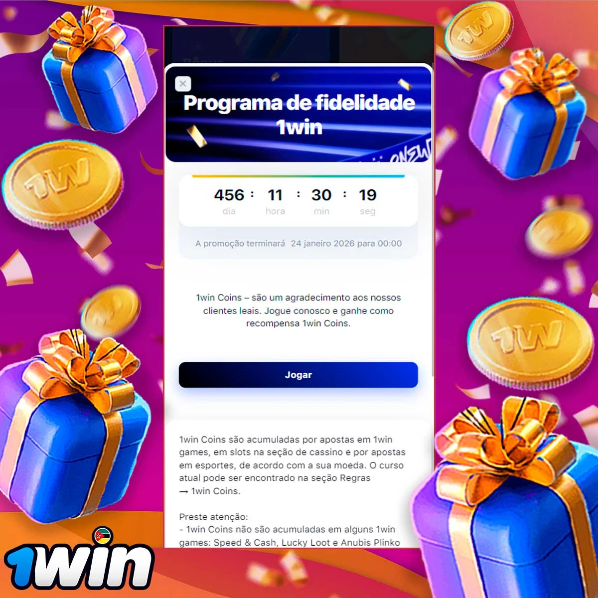 Informações sobre o programa de fidelização 1Win